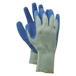 Boardwalk BWK00027L Rubber Palm Gloves - Large, Gray/Blue (6-Pair)