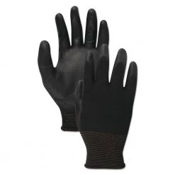 Boardwalk BWK000298 Palm Coated Cut-Resistant HPPE Gloves - Medium, Black (1-Dozen)