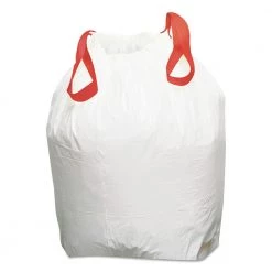 Boardwalk BWK1DK100 13 Gallon 0.8 Mil Drawstring Kitchen Bags - White (100/Carton)