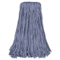 Boardwalk BWK2024B Cotton/Synthetic Fiber Standard Mop Heads - Size 24, Blue (12-Piece/Carton)