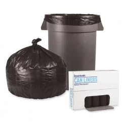 Boardwalk H6639MKKR01 33 In. X 39 In., 33 Gal., 0.5 Mil, Low-Density Waste Can Liners - Black (200/Carton)