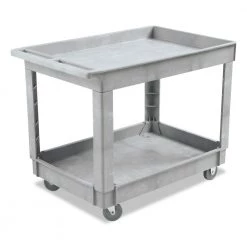 Boardwalk 3485207 Two-Shelf 24 In. X 40 In. Plastic Resin Utility Cart - Gray