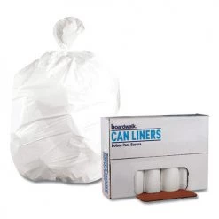 Boardwalk H8046HWKR01 Low-Density 45 Gallon 0.6 Mil 40 In. X 46 In. Waste Can Liners - White (100/Carton) -Boardwalk Sales Shop bwkn4046exh c