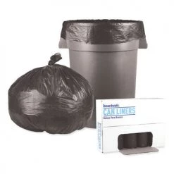 Boardwalk H8046HKKR01 Low-Density 45 Gallon 0.6 Mil 40 In. X 46 In. Waste Can Liners - Black (100/Carton) -Boardwalk Sales Shop bwkn4046h c
