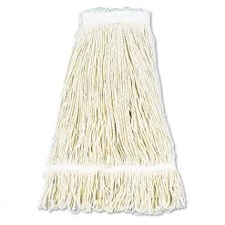 Boardwalk BWK424CCT 24 Oz. Pro Loop Web/Tailband Cotton Wet Mop Head - White (12/Carton)