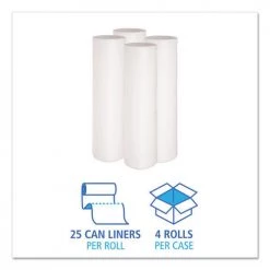 Boardwalk H8647HWKR01 Low-Density 56 Gallon 0.6 Mil 43 In. X 47 In. Waste Can Liners - White (100/Carton) -Boardwalk Sales Shop bwkn4347exh b
