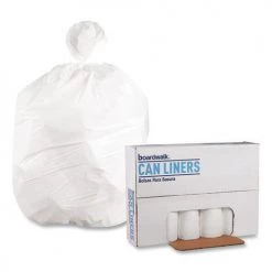 Boardwalk H8647HWKR01 Low-Density 56 Gallon 0.6 Mil 43 In. X 47 In. Waste Can Liners - White (100/Carton) -Boardwalk Sales Shop bwkn4347exh c