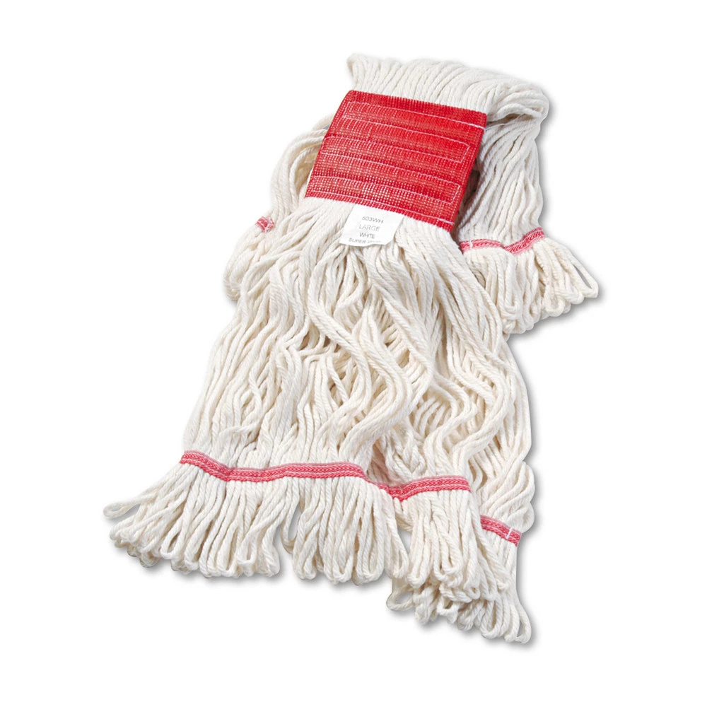 Boardwalk BWK503WHCT 5 In. Headband Super Loop Cotton/Synthetic Fiber Wet Mop Head - White, Large (12/Carton) 3 Boardwalk BWK503WHCT 5 In. Headband Super Loop Cotton/Synthetic Fiber Wet Mop Head - White, Large (12/Carton) - Image 3