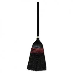 Boardwalk BWK930BP Flag Tipped Poly Bristle 57 - 58-1/2 In. Lobby Brooms - Black (12/Carton)