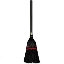 Boardwalk BWK951BP Flag Tipped Poly Bristle 37 - 38 In. Length Lobby Broom - Natural/Black (12-Piece/Carton)