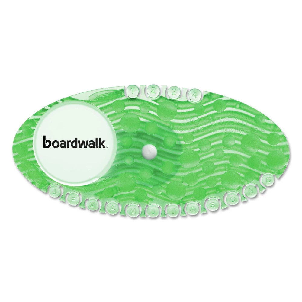 Boardwalk BWKCURVECME Cucumber Melon Fragrance Solid Curve Air Freshener - Green (10-Piece/Box) 1 Boardwalk BWKCURVECME Cucumber Melon Fragrance Solid Curve Air Freshener - Green (10-Piece/Box)