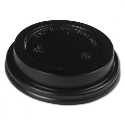 Boardwalk BWKHOTBL1020 10-20 Oz Hot Cup Lids - Black (1000/Carton)
