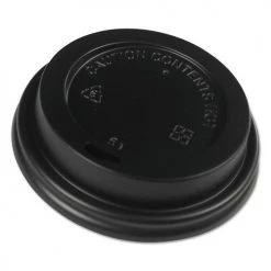 Boardwalk BWKHOTBL8 Hot Cup Lids For 8 Oz. Hot Cups - Black (1000/Carton)