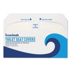 Boardwalk BWK-2500B Premium Half-Fold Toilet Seat Covers (250 Covers/Sleeve, 10 Sleeves/Carton)