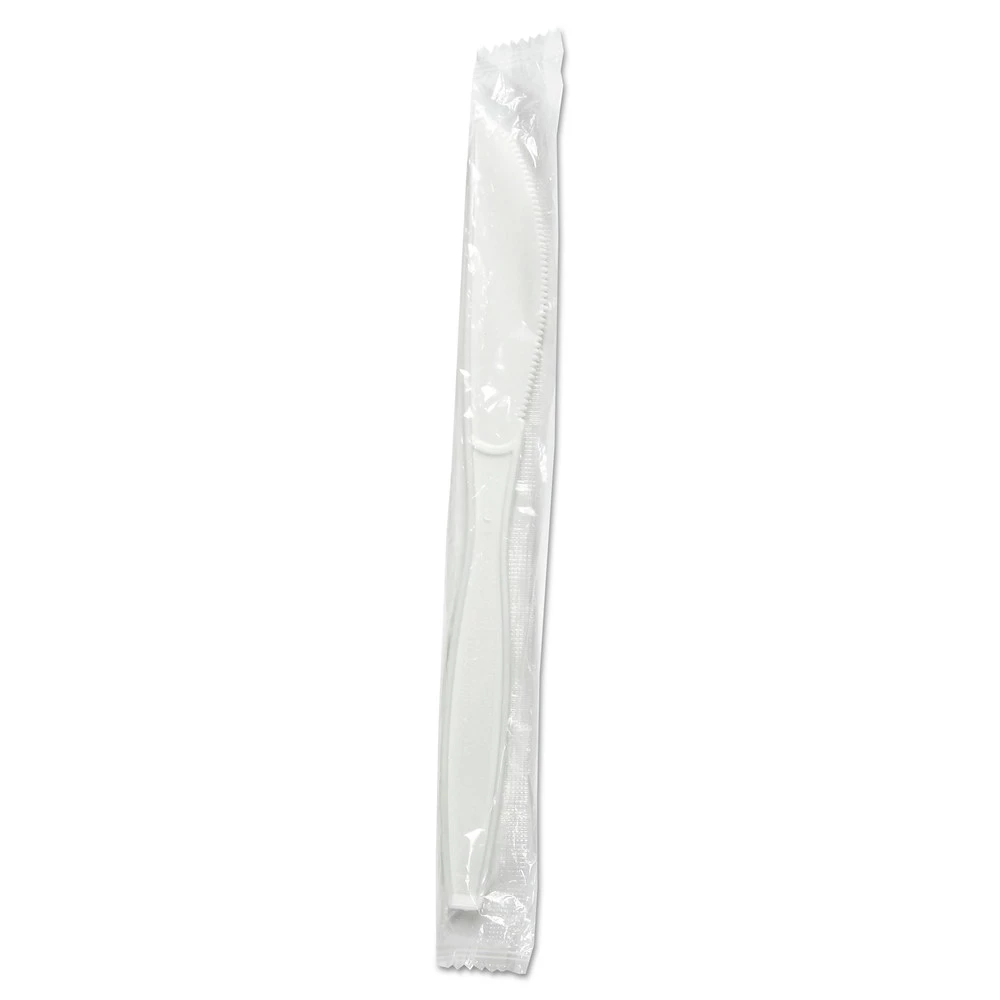 Boardwalk BWKKNIHWPPWIW Wrapped Heavyweight Polypropylene Knives - White (1000/Carton) 1 Boardwalk BWKKNIHWPPWIW Wrapped Heavyweight Polypropylene Knives - White (1000/Carton)