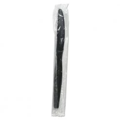 Boardwalk BWKKNIHWPSBIW Wrapped Heavyweight Polystyrene Knives - Black (1000/Carton)