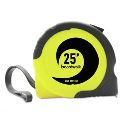 Boardwalk BWKTAPEM25 Easy Grip 25 Ft. 1/16 In. Graduation Tape Measure - Black/Yellow -Boardwalk Sales Shop bwkntapem25 c